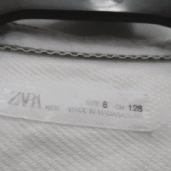 Zara Boys Button Down Shirt Size 8 Years White Cotton Formal  Casual- NWT - Picture 7 of 10